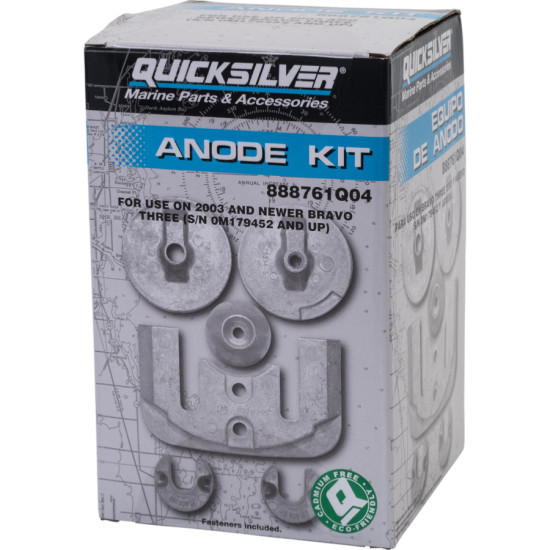 Kit anodi in alluminio MERCRUISER per piede BRAVO 3 (2003 e +) 888761Q04 PIECESBATEAUX.COM