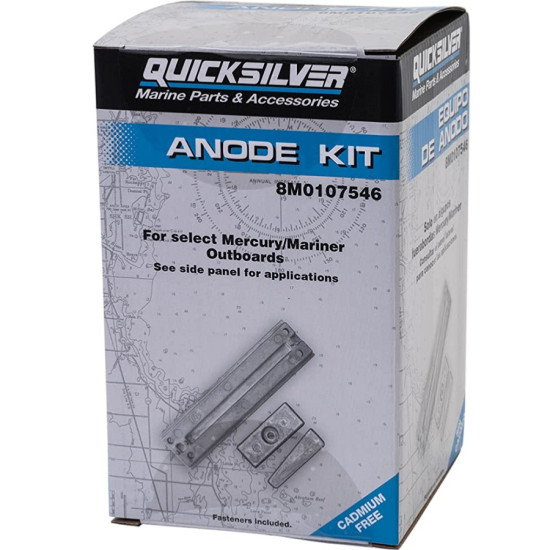 Kit de ánodos de aluminio MERCURY para 30 a 125 CV 8M0107546--8M0107547 PIECESBATEAUX.COM