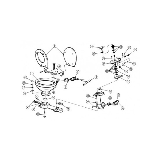 Piede JABSCO 29041-1000 per wc JAB29041-1000 PIECESBATEAUX.COM