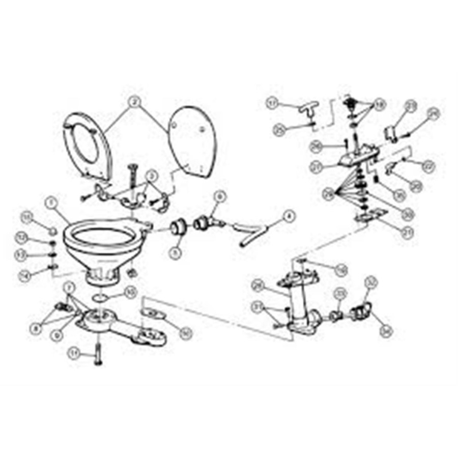 Conjunto de cilindro de bomba JABSCO 29051-2000 para inodoro manual JAB29051-2000 PIECESBATEAUX.COM