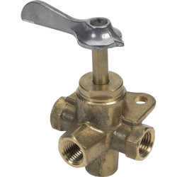 Rubinetto benzina in ottone a 4 vie 1/4 NPT 44250719 PIECESBATEAUX.COM