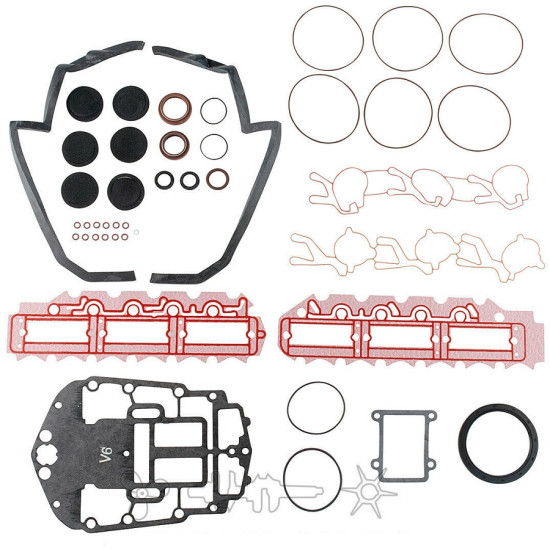 Set of JOHNSON EVINRUDE 150 and 175 hp Engine Gaskets (1991 to 2006) REC437155 PIECESBATEAUX.COM