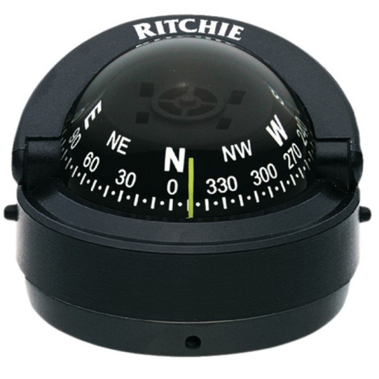 Brújula de navegación RITCHIE EXPLORER S-53 NEGRA 70 mm RITS-53 PIECESBATEAUX.COM