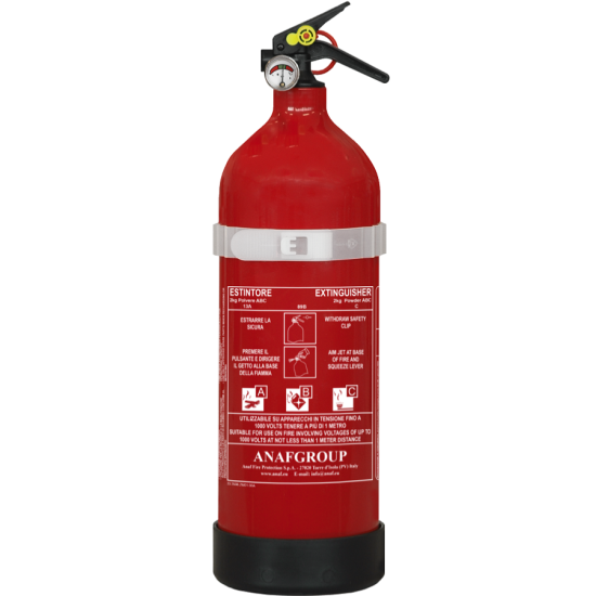 Extincteur a Poudre ABC 2kg avec mano SEPS2-Y PIECESBATEAUX.COM