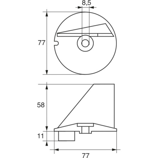 Zinc anode for TOHATSU 60 to 140 hp outboard motor, 77 mm diameter CM3B7-602170 PIECESBATEAUX.COM