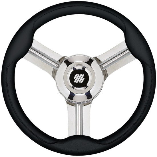 V20B Stainless Steel and Polyurethane Black Ø350mm Steering Wheel 64750 PIECESBATEAUX.COM