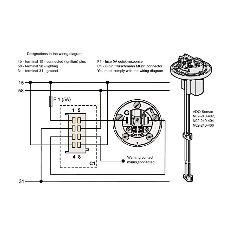 VDO-Weichwassermessumformer, kapazitive Sonde, 80-600 mm VDO02240402--YJ250 PIECESBATEAUX.COM