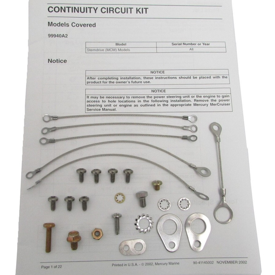 Kit de continuidad MERCRUISER ALPHA ONE y BRAVO 99940A2 PIECESBATEAUX.COM