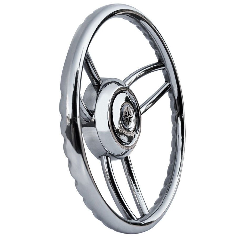 T26 SAVORETTI Ø350mm stainless steel steering wheel 71250105 PIECESBATEAUX.COM