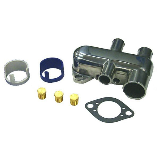 Alojamiento de termostato de acero inoxidable para MERCRUISER 18-1989 PIECESBATEAUX.COM