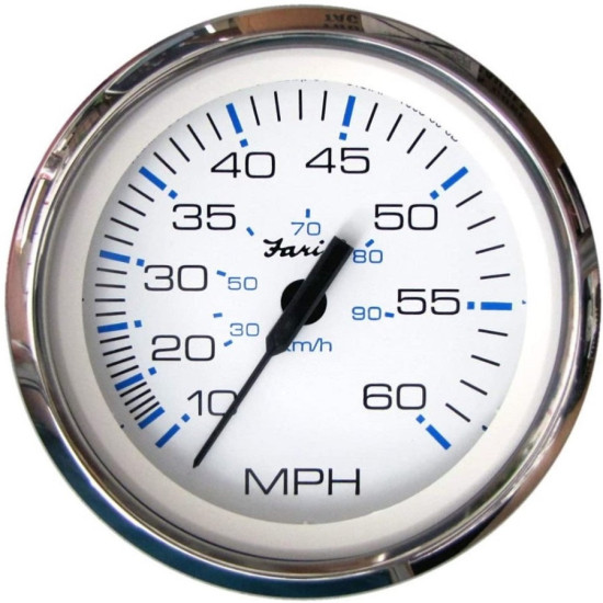 Tachimetro 0-60 MPH FARIA Chesapeake SS bianco FA33811 PIECESBATEAUX.COM