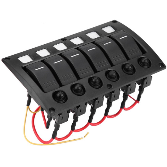 Quadro elettrico stagno 6 interruttori ON/OFF 65000766 PIECESBATEAUX.COM