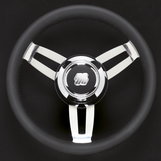 Morosini Ø350MM wheel, stainless steel and black polyurethane 67461S PIECESBATEAUX.COM