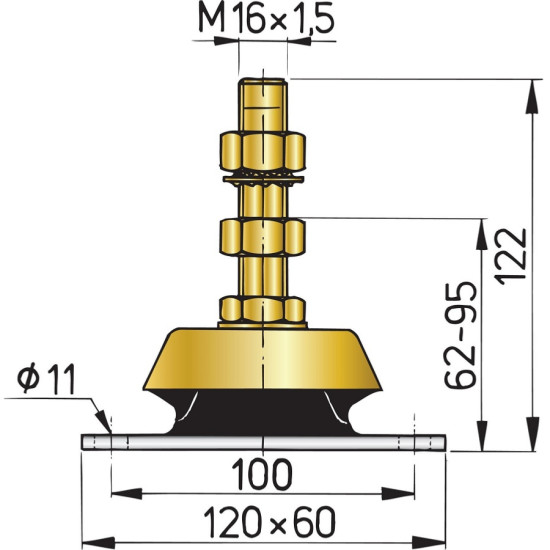 Soporte motor VETUS K100 VETKSTEUN100V PIECESBATEAUX.COM