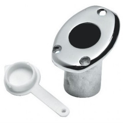 Soporte de asta de acero inoxidable para empotrar, diámetro 20 20250547 PIECESBATEAUX.COM