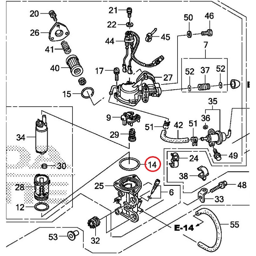Junta de tapa de filtro HONDA BF75 a BF250 16073-ZY3-003 PIECESBATEAUX.COM