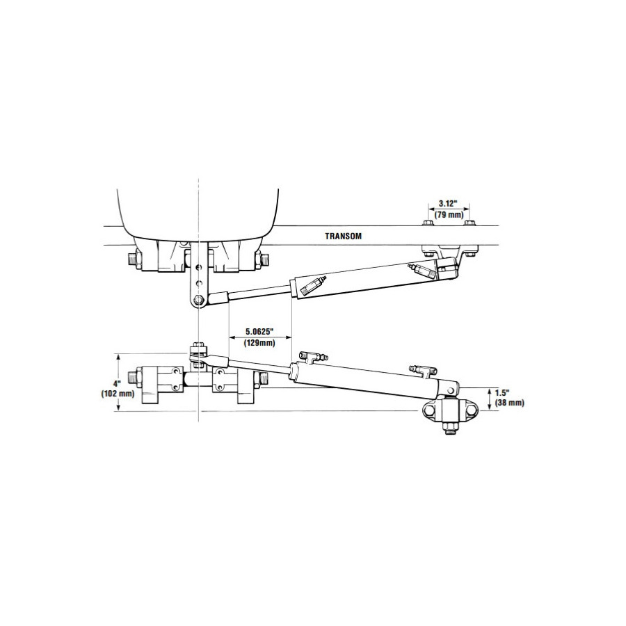 SEASTAR steering cylinder with panel mounting HC5380-3 PIECESBATEAUX.COM