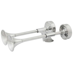 Clacson in acciaio inox 2 trombe 12V AF-10011 PIECESBATEAUX.COM