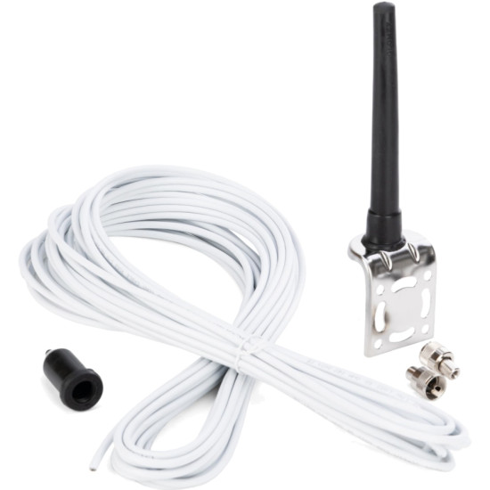 VHF antenna for black inflatable sailing boat with cable and bracket GLORA111 PIECESBATEAUX.COM