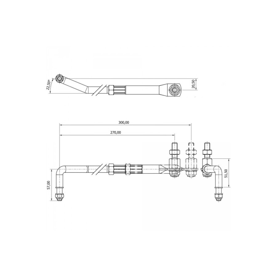 Barra de retorno de acero inoxidable ajustable 270-300 mm GS41081 PIECESBATEAUX.COM
