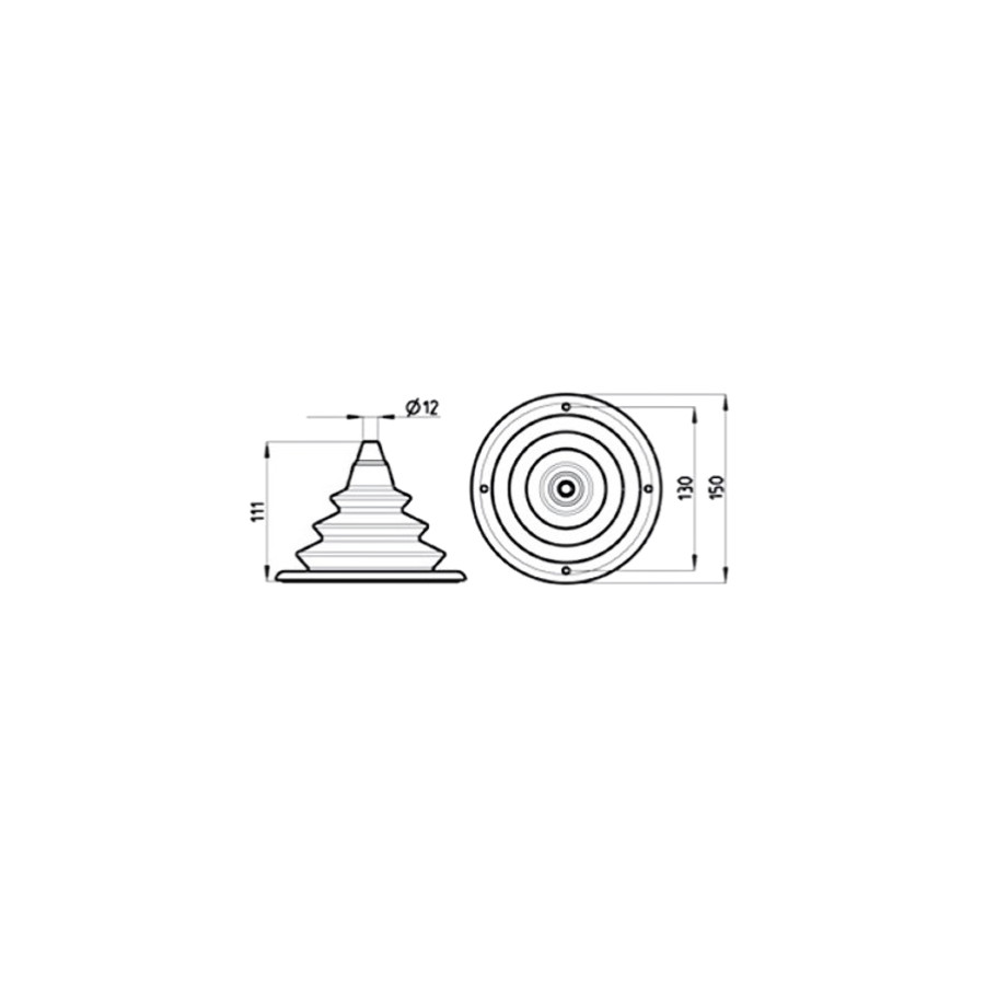 Passaggio a soffietto diametro 152 mm nero 13250050 PIECESBATEAUX.COM