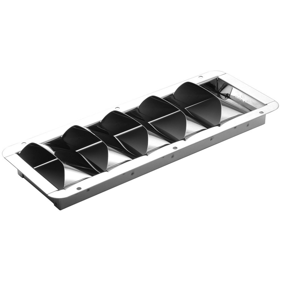 Rejilla de ventilación del motor tipo ATTWOOD de lamas de acero inoxidable de 5 aletas ATW1488-5 PIECESBATEAUX.COM