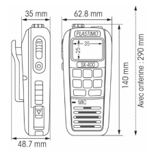 VHF portable Plastimo étanche IPX7, flottante, flash SX-400