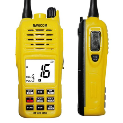 VHF portable Navicom RT420 MAX 6W étanche IPX8, flottante et avec flashlight