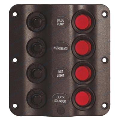 Panneau de Controle 4 Interrupteurs LED 12V