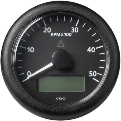Compte-Tours VDO ViewLine 85mm avec horamètre LCD 5000 RPM Noir