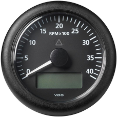 Compte-Tours VDO ViewLine 85mm avec horamètre LCD 4000 RPM Noir