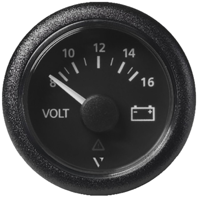 Voltmètre VDO Viewline 12 Volts - Diamètre 52 mm, (Noir ou Blanc)