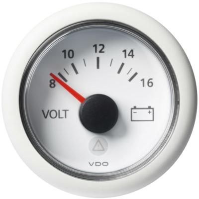 Voltmètre 12 Volts VDO Viewline Blanc