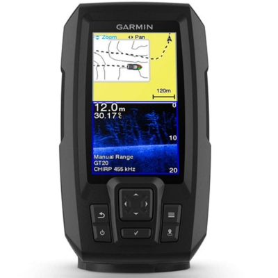 Sondeur Garmin Striker Vivid 4Cv écran 4.3'' sonde CHIRP DownVü et traceur GPS