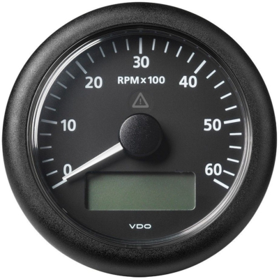 Compte-Tours VDO ViewLine 85mm avec horamètre LCD 6000 RPM Noir
