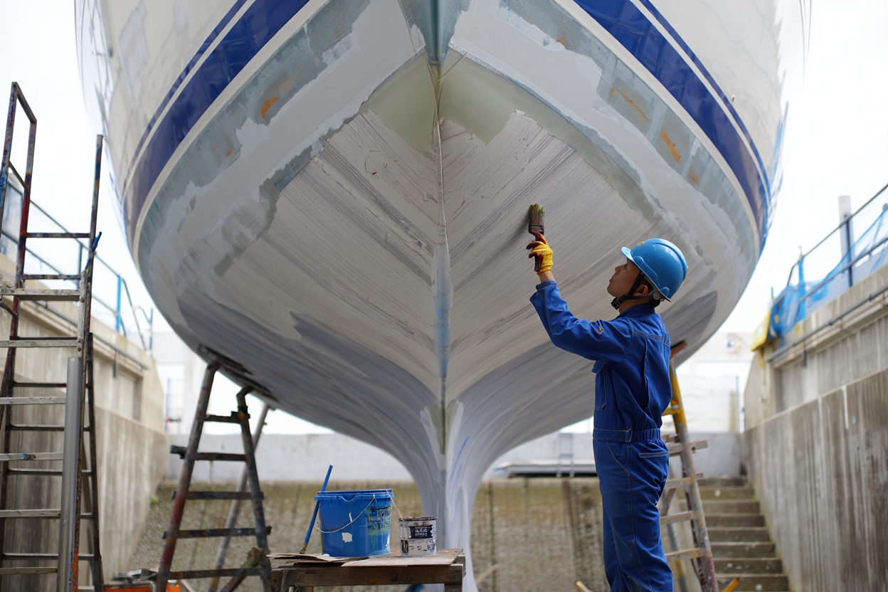 Préparation et nettoyage de la coque avant application de l'antifouling Préparation et nettoyage de la coque avant application de l'antifouling