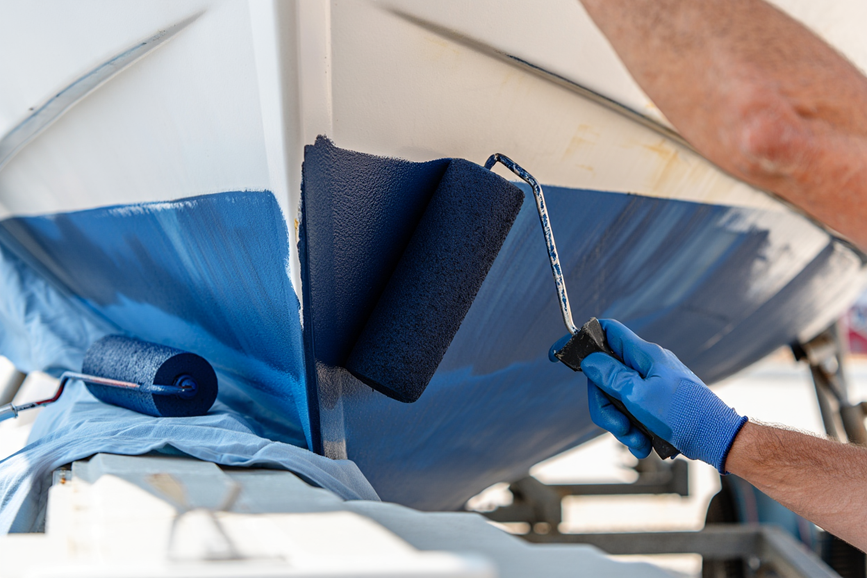 Technique d'application au rouleau de l'antifouling